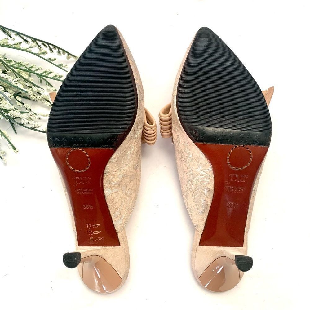 O Jour Old Satin/Leather Mules - Picture 9 of 10
